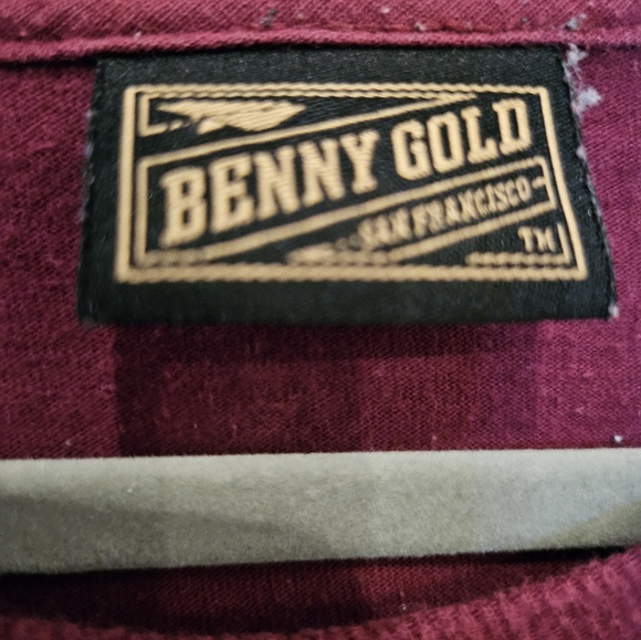 *Rare* Mens Benny Gold shirt size XL color maroon - Picture 2 of 4